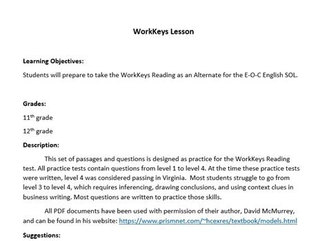 workkeys reading practice test pdf